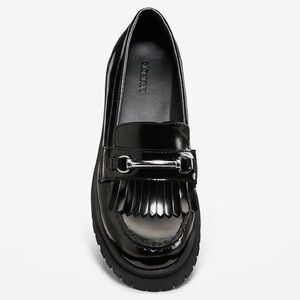 Old Navy Faux Leather Chunky Heel Loafers (Size 8)